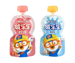 PET/AL/NY/PE Printing Stand Up Spout Pouch Customized Logo Promotional Snack Packaging Resealable Plastic pouch with spout