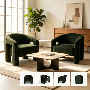 Fauteuil d'appoint moderne de luxe, durable et écologique pour salon, avec pieds massifs, idéal pour chambre, appartement, hôtel - Product Image 1
