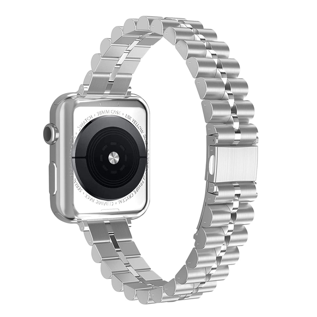 Luxury Chain Bracelet Metallic Metal Watch Band Strap Stainless Steel Strap for Apple IWatch
