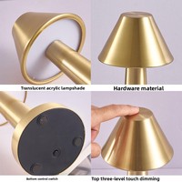Lámpara de Escritorio LED Metálica en Tono Oro Rosa, Carga USB, Luz Ambiental Cálida, Minimalista, para el Hogar, Mesita de Noche, Bar, Certificación RCM UKCA