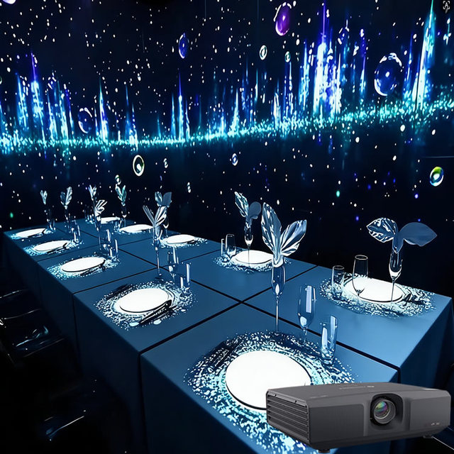 3D Holographic Immersive Projection System for Themed Dining Tables with Interactive Experience for Restaurant Environments