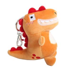 Llavero de Dinosaurio Naranja Elástico y Suave con Relleno de Algodón PP, Logotipo Personalizado, Certificado ISO, Tela de Alta Calidad del Fabricante - Product Image 1