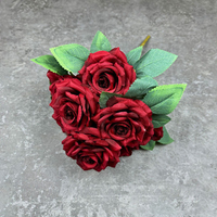 Bouquet de mariage en soie artificielle à 9 têtes en rose jaune bleu-pour l'obtention du diplôme Fleurs décoratives d'Halloween-Caractéristique en vrac