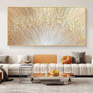 Decoración del hogar cuadros nórdicos abstractos modernos arte de pared puro hecho a mano atmósfera dorada <span class=keywords><strong>pintura</strong></span> al óleo - Product Image 4