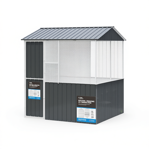 Cage à oiseaux en acier galvanisé anthracite 84,65 x 82,28 x 90,55 pouces pour animaux de compagnie, extérieur, durable, design moderne - Product Image 1