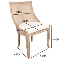 Chaise de salle à manger Louis en bois massif de chêne, style provincial français, style antique, dossier à ailes, rotin empilable
