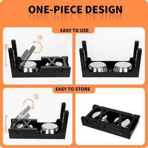 Üst satış çift Diner hayvan mama kabı gıda sınıfı yükseltilmiş Abs köpek kase 2 paslanmaz çelik köpek yemek kasesi - Product Image 6