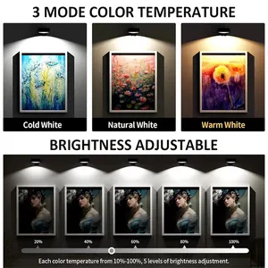 Đèn <span class=keywords><strong>LED</strong></span> hoạt động bằng pin với 3 màu Đèn tường có đèn chiếu sáng nghệ thuật từ xa Đèn chiếu sáng nghệ thuật từ tính không dây - Product Image 3