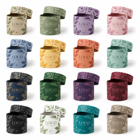 Boîte d'emballage cylindrique personnalisée avec logo, vente en gros, nature, feuilles, herbes, boîte cadeau durable, prix d'usine