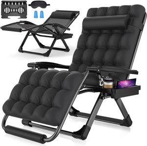 PIOEN 33 "<span class=keywords><strong>XXL</strong></span> surdimensionné zéro gravité chaise longue coussin amovible appui-tête capacité 500LBS avec serrure et repose-pieds améliorés - Product Image 1