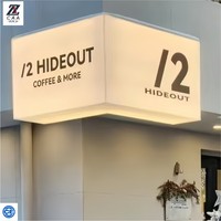 Panneau publicitaire lumineux en acrylique, style tendance, pour porte, enseigne lumineuse pleine grandeur, personnalisable, extérieur, étanche, à suspendre au mur, logo de marque