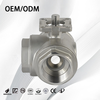Vanne à bille manuelle en acier inoxydable 304 à 3 voies, filetage interne, type L/T, NPT, vanne à bille industrielle pour pipeline