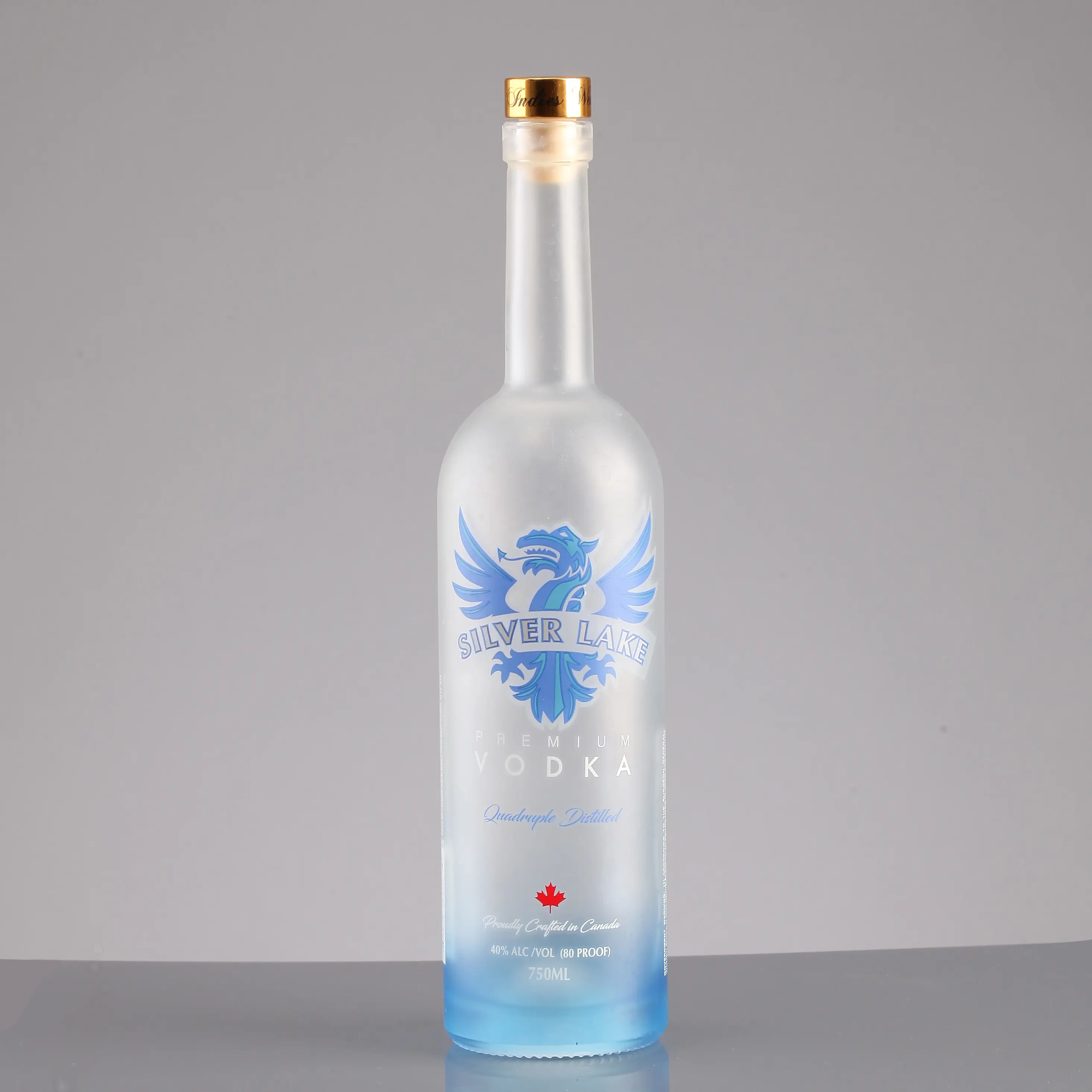 750Ml Zeefdruk Wodka Fles Mat Witte Glazen Fles Voor Wodka