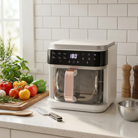 Nouvel Arrivage Friteuse à Air Chaud Électrique Intelligente à Contrôle Numérique LED, Grande Capacité, en Verre, pour Grillades et Cuisson Sans Huile, pour Hôtels et Usage Domestique