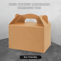 Emballages jetables en papier kraft pour emporter, avec fermeture magnétique recyclable, pour poulet frit