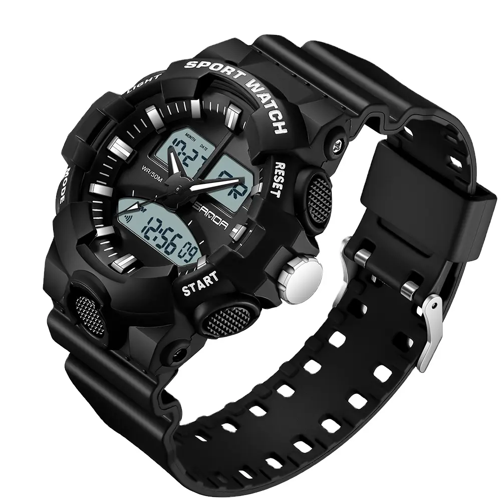 Sanda 3130 trend digital sports waterproof fashion male and female students Korean version of the simple watch
