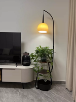 Lampadaire de style mi-siècle à hauteur réglable, lumière variable trois couleurs, télécommande, en fer et verre en forme de Yuzu pour chambre à coucher
