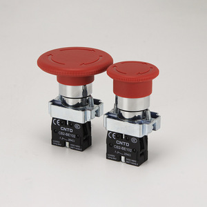 Interrupteur électrique à bouton-poussoir CNTD Changde M40/M60 CB2-BS542, arrêt d'urgence momentané, voyant lumineux, autobloquant, niveau IP67, 10A - Product Image 2