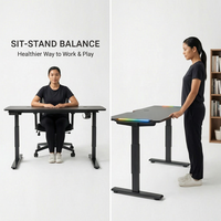 Table de jeu réglable à double mode AOR avec éclairage ambiant RGB multiple, vente en gros directe usine silencieuse