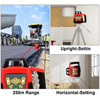 Kit de niveau laser rotatif rouge avec trépied réglable et mire de 5 m, portée de 250 m, balayage à 360 degrés, disponible depuis nos entrepôts en République tchèque, Pologne et Allemagne