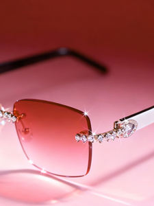 Sifier用高級メンズシルバーアセテートリムレスサングラスジルコンダイヤモンドMoissanite高品質OEM ODM深セン - Product Image 1