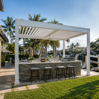 Pergola Bioclimatique Motorisée en Aluminium Thermolaqué pour Balcon, Tailles Personnalisées 10x10, 13x10, 13x13, 20x13