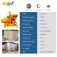 MHF Custom Spec JZM 1300L Bétonnière portable 11KW Tambour épaissi antirouille pour les chantiers de construction civile de grande envergure
