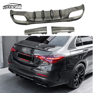 W206 Classe <span class=keywords><strong>C</strong></span> <span class=keywords><strong>63</strong></span> Style Diffuseur arrière en fibre de carbone Lèvre de pare-chocs arrière pour <span class=keywords><strong>Mercedes</strong></span> Benz W206 Classe <span class=keywords><strong>C</strong></span> C200 C260 C43 - Product Image 2