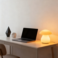 Lampe de jardin moderne et simple, étanche IP65, écologique, ovale, en forme de champignon, avec lumières féériques, changement de couleur RVB, télécommande, plastique DC