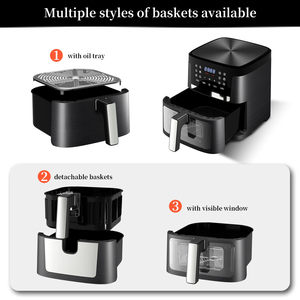 Aifa prix d'usine 5L 5.5L 6L 7L 8L acier inoxydable manuel sans huile grand écran tactile LED 360 Visible Widow friteuse à air numérique - Product Image 4