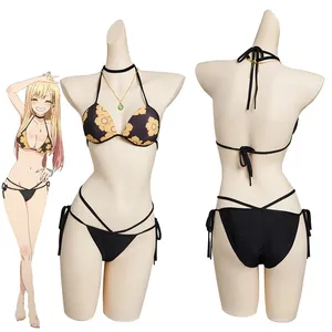 De gros anime plage bikini-Costume de bain Sexy pour fille, déguisement avec personnages d'anime, Marin, Kitagawa, Costume de carnaval, d'halloween, Bikini, nouvelle collection