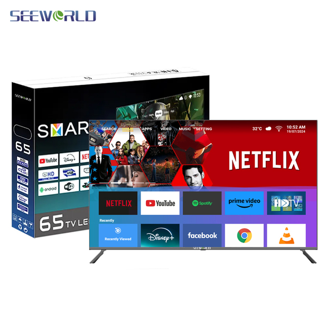 SEEWORLD TV Factory Wholesale Android Smart TV 65 Inch 4K UHD LED TV Flat Screen Television OEM/ODM CKD SKD Manufacturer Price