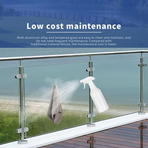 Ringhiera in Alluminio Contemporanea con Vetro Temperato Trasparente, Barriera di Sicurezza per Balconi Esterni, Resistente alla Ruggine e Impermeabile, per Ville e Appartamenti, Personalizzabile - Product Image 5