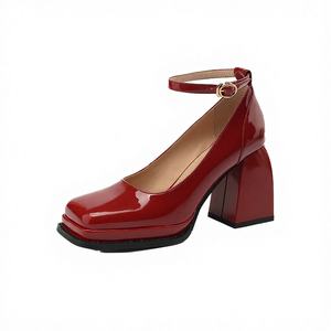 Zapatos de Novia Cialisa con Plataforma y Tacón Súper Alto, Punta Cuadrada, de Cuero Genuino, con Correa en el Tobillo, Primavera-Verano 2026 - Product Image 2