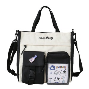 Sac fourre-tout en toile grande capacité, imprimé lettres, sac à bandoulière pour étudiants du collège, sac pour femmes, livraison directe disponible - Product Image 4