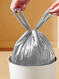 HuamaohengchunUltra Strong Kitchen Waste Bags With Handles,4 Gallon,Fragrance Free,Small Garbage Bags 60 pcs <b>Grey</b> - Product Image 5