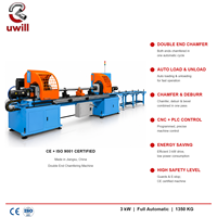 Machine automatique de chanfreinage double extrémité avec chargement/déchargement automatique des engrenages, économe en énergie, 380V/220V, pour tubes et barres métalliques