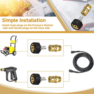 Adaptateur pour nettoyeur haute pression Stm, 1/4 pouce M22-14, kit de connexion rapide en laiton pour pistolet à eau - Product Image 4
