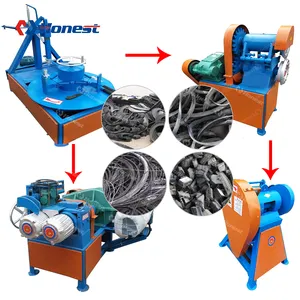 Waste Tire Recycling Plant Rubber Block Tire Bead Steel Wire Crushing and Removing Machine For Sale