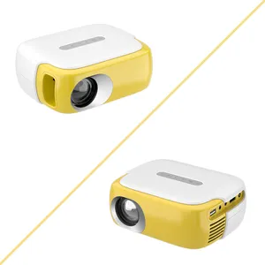 Mini Portable LED Full Color Video Projector Gift, Party Game Suitable for TV Movie, Kids LED Lamp LCD 1080P Yellow Android 9 5M