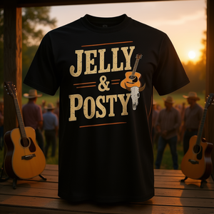 T-shirt Jelly & Posty Country Western, vêtements de groupe de musique et de guitare - Product Image 3