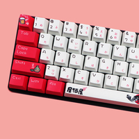 Weiße und rote benutzerdefinierte Tasten im Anime-Stil, englisch/japanisch, PBT-Wärmesublimation, mechanische Tastatur-Tastenkappen