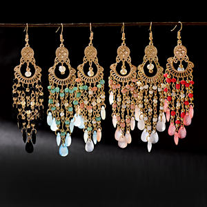 Classico di Tendenza delle Donne di Bianco di Cristallo Lunga Nappa Orecchini 2021 Dei Monili di Modo Della Boemia di Perline di Nozze Orecchini Ganci - Product Image 1