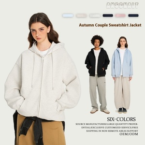 Cardigan tendance américain avec logo imprimé sur le devant, veste décontractée à capuche avec fermeture éclair pour le printemps et l'automne, en tissu tricoté imprimé - Product Image 3
