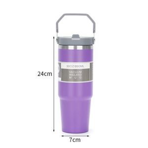 Taza Térmica de Viaje con Recubrimiento en Polvo de 30 oz, Vaso de Acero Inoxidable para Café de 20 oz con Asa - Product Image 2
