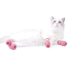 Silicone Anti-Scratch Shoes Cat Boots Anti-Scratch Cat Feet Claw Covers Adjustable Prickly Anti-Off Shoes Nail Gloves