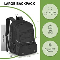 Sac à dos pour raquette de tennis léger de grande capacité avec poche isolée pour femme homme