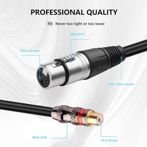 RASANTEK Chapado en oro OFC Cable Core AV <span class=keywords><strong>XLR</strong></span> Hembra a RCA Hembra Adaptador Jacks <span class=keywords><strong>XLR</strong></span> Hembra a RCA <span class=keywords><strong>F</strong></span> Cable - Product Image 2