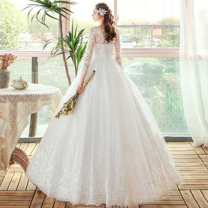 Robe de mariée longue à manches longues avec appliques pour femmes, robe de mariée sur mesure, Vestidos de novia2024 - Product Image 3