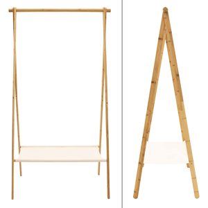 Giá Treo Quần Áo Bằng Tre Giá Treo Quần Áo Bằng Tre Có Kệ Vải Giá Treo Quần Áo - Product Image 4